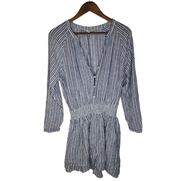 Rails Jasmine Tibet Stripe Lightweight Linen Long Sleeve Dress Womens La… - Picture 1 of 7
